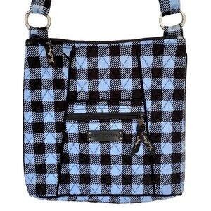 VERA BRADLEY Hipster Crossbody/Shoulder Bag Black/Blue Buffalo Check/Pla…